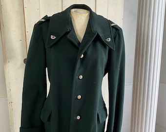 WOW französischer langer Mantel Wolle Military ? Postangestellter ? 1950?? umweltfreundlich