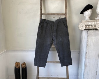 1940s Antique Stripe Work Pants 36 Inch Waist Vintage French