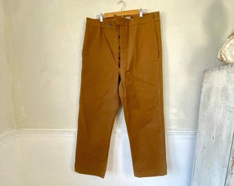 Bourgeron Pants 1900 Antique Early Xxth Century French Linen