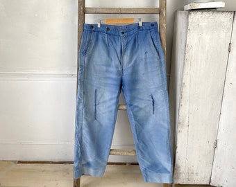 Amazing Blue Moleskin Pants Work Wear Workwear French France