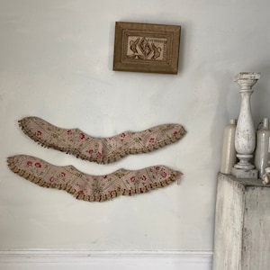 Antique French curtain drape tie back tiebacks 19th century French textilesUnique window treatment eco-friendly