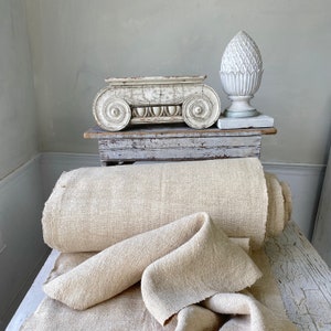 Corredor de escalera orgánico natural de cáñamo pesado Saco de grano Tela cortada a medida Lino antiguo hecho en casa El baúl textil Casa de campo moderna de mediados de siglo