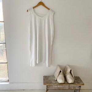Natural cotton chemise shirt French nightgown hand woven work shirt vintage nightdress workwear work wear slip dress The Textile Trunk