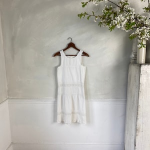 HISTORICAL Woman&#39;s slip Vintage Cotton Slip French Workwear Lace Cotton Slip 1920s Work Wear White Slip cottagecore eco-friendly