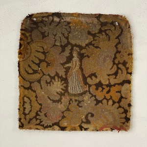 19th Century Antique Needlepoint Chair cover King and Queen Chair Cover The Textile Trunk eco-friendly