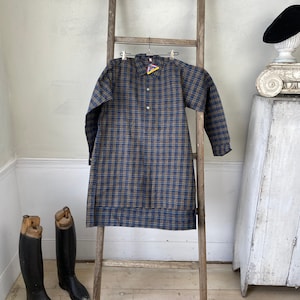French work wear plaid vintage shirt soft cotton textile dead stock circa 1970s - 1980s with tags Croise Chemise