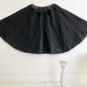 Antique French cape cloak coat BLACK Victorian era clothing lace silk netting boho  boho shabby decor eco-friendly