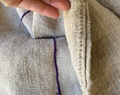Green Soft Grain Sack Fabric Linen Feedsack Grainsack stripes Vintage bag hemp striped textile European washed Fabric