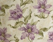 Purple tulip French Art Nouveau fabric material Floral STUNNING heavy weight cotton upholstery