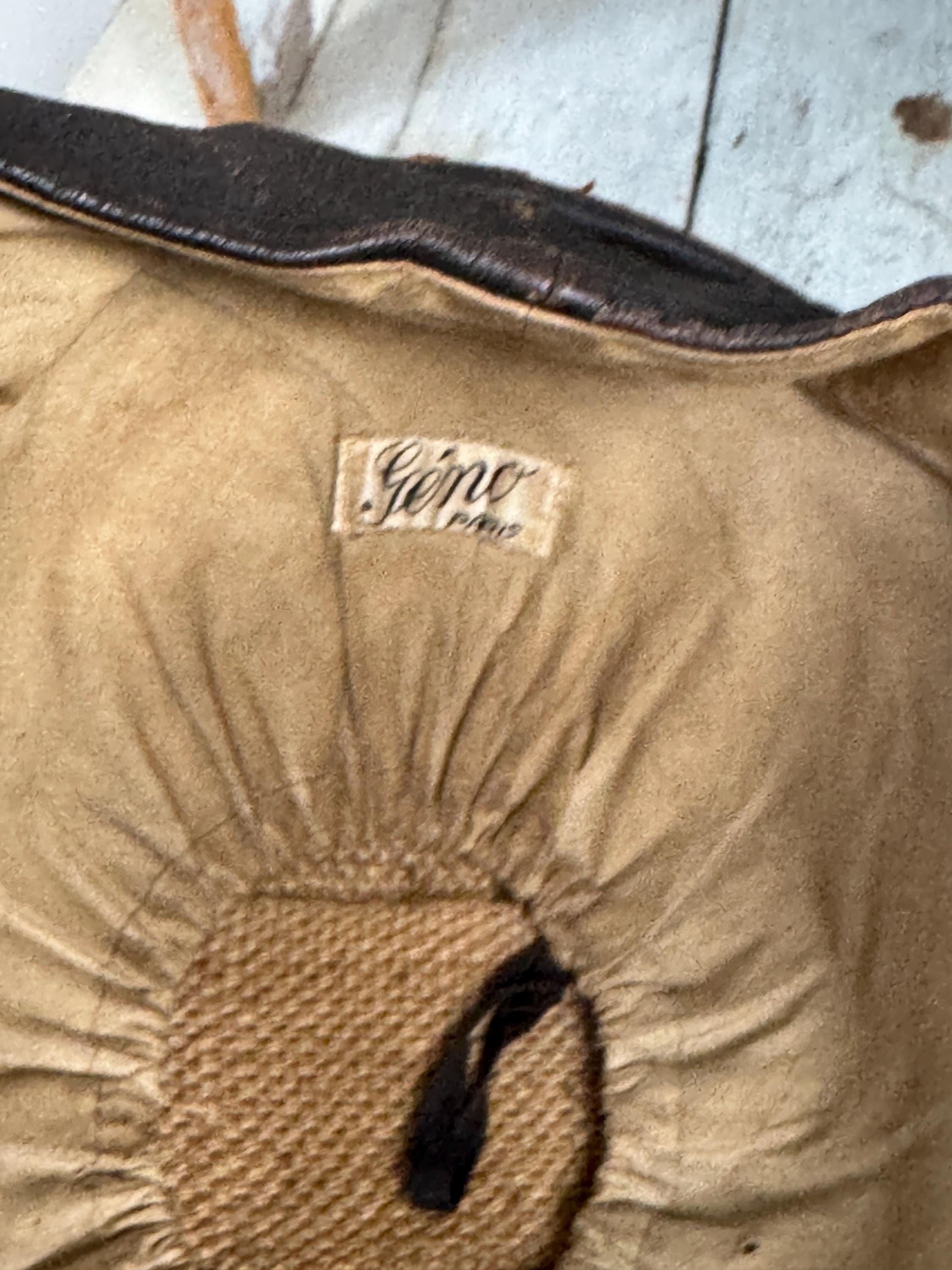 1950's Geno Paris French Vintage Motorcycle Helmet Leather Head