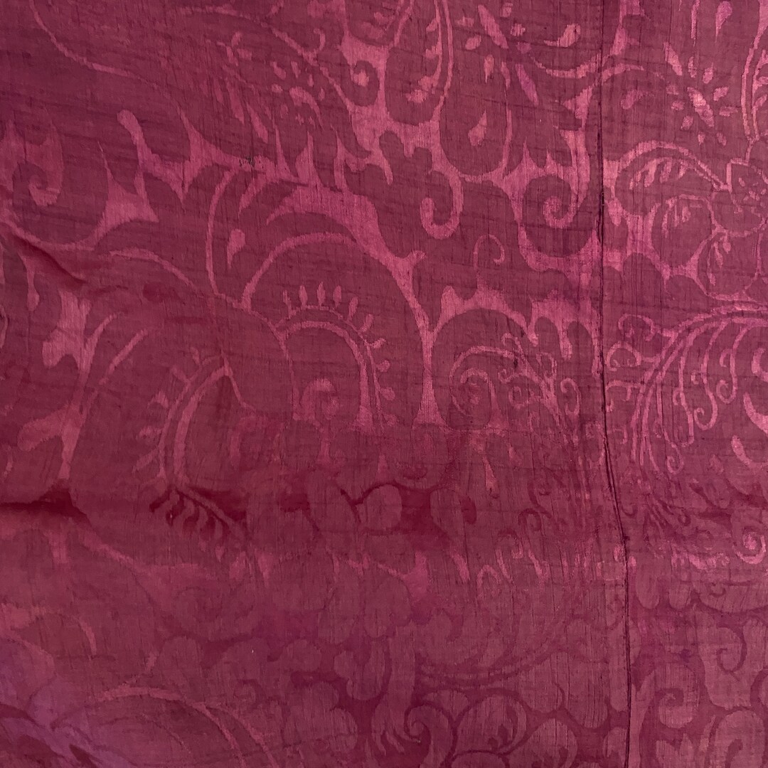 18th Century Antique Silk Fabric Curtain Portuguese or Italianunique