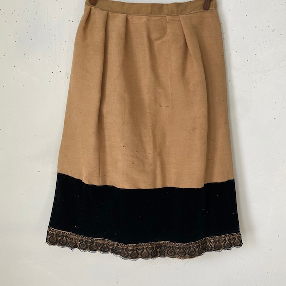 Antique Wool Silk Skirt French Victorian Garment … - image 4