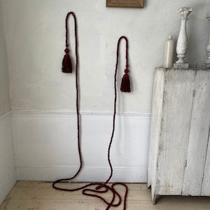 24 FEET Vintage gordijnkwast 19e-eeuws met koord Unieke raambekleding milieuvriendelijk
