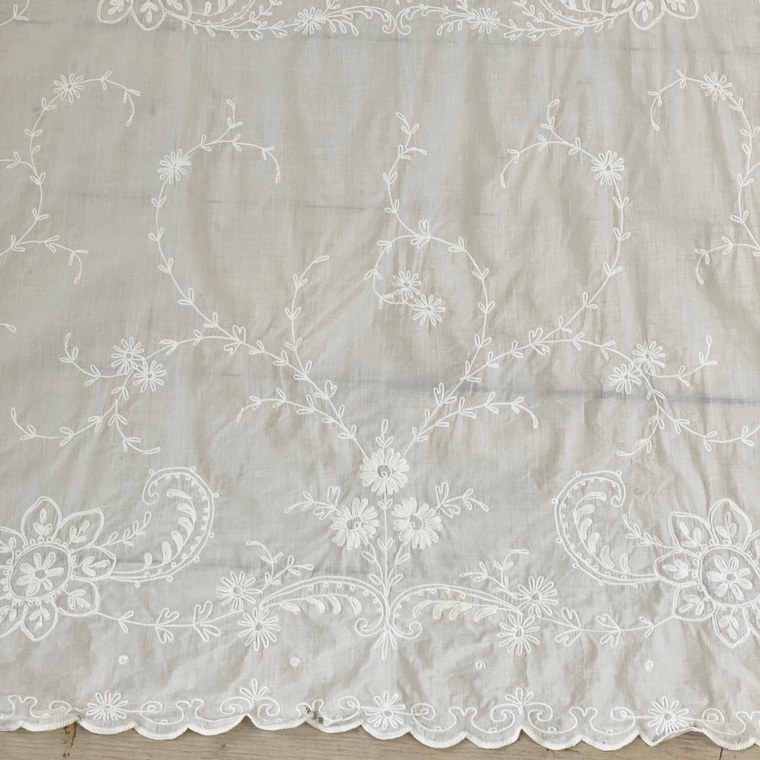 Antique Tambour Lace Sheer Curtain Panel 1800s White Lacework - Etsy
