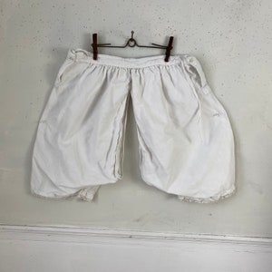 Antique French Bloomers late 1800s White Bloomers White textile Underpants Bloomers Vintage image 4