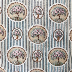 1920-1930 Hand block printed French fabric country cottage  material cloth France The Textile Trunk eco-friendly