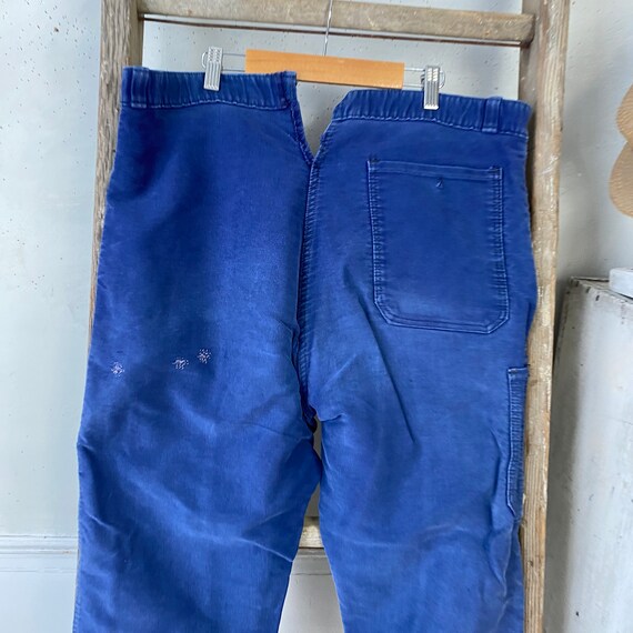 Amazing Mended Blue moleskin pants work wear workwear… Gem