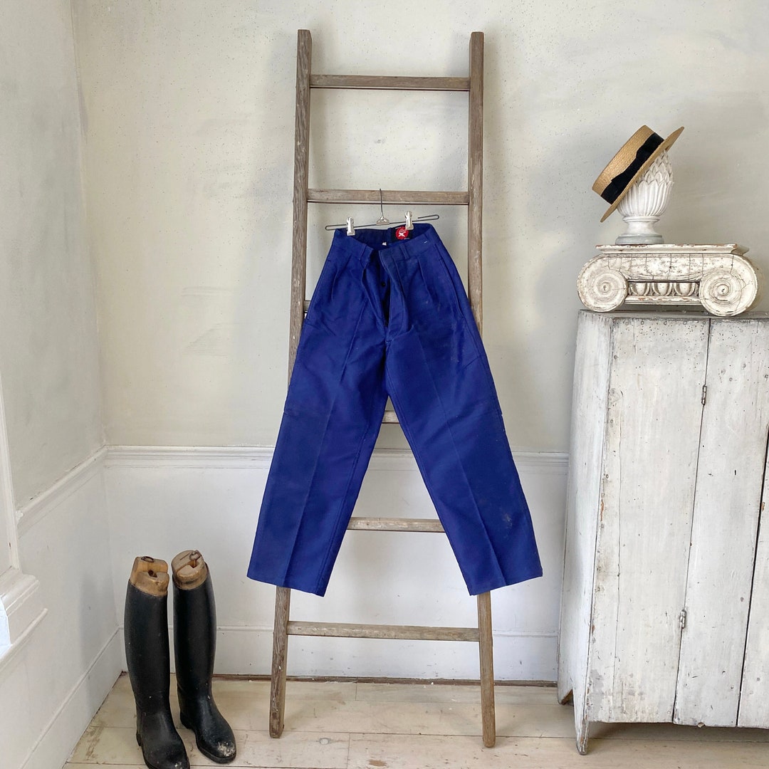 パンツ 40's French brown wool work trousers French Workwear Pants Vintage 1940s 1950s Brown Canvas