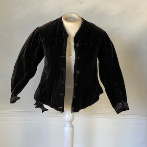 Black Velvet Bodice Damaged Button Up Blouse Quilted Bodice Boho steampunk eco-friendly