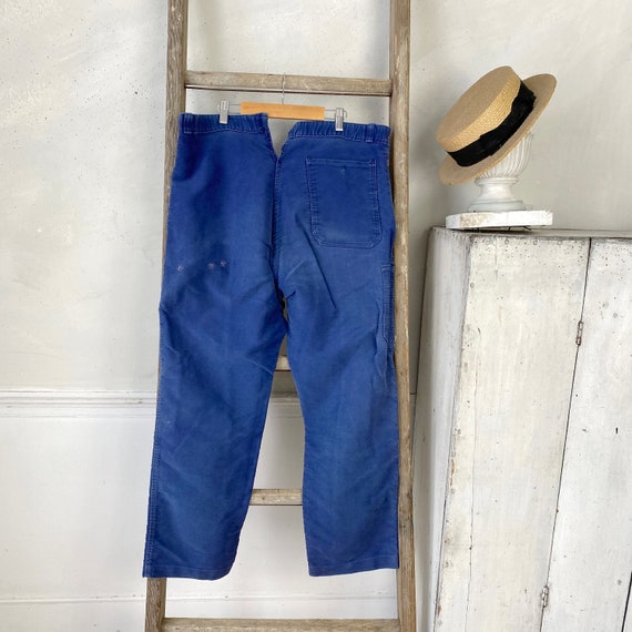 Amazing Mended Blue moleskin pants work wear workwear… Gem