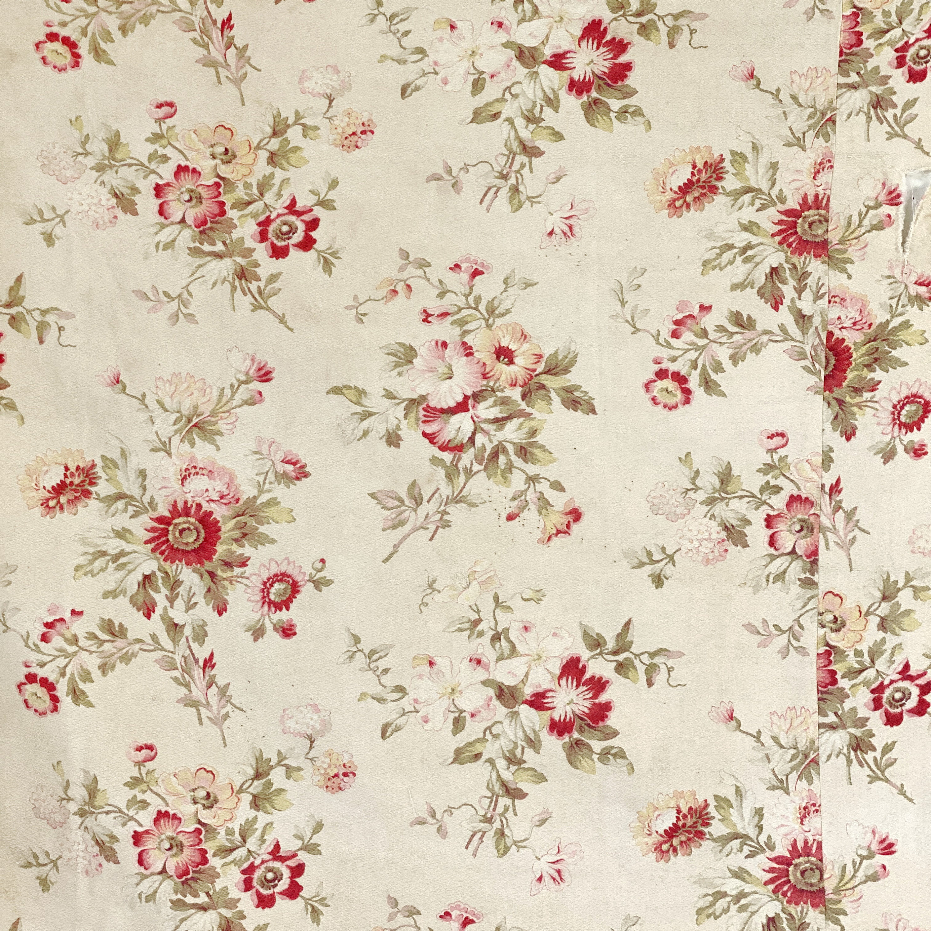 Antique Belle Epoque French fabric Country farmhouse pattern material pillow making The Textile TrunkUnique window treatment eco-friendly