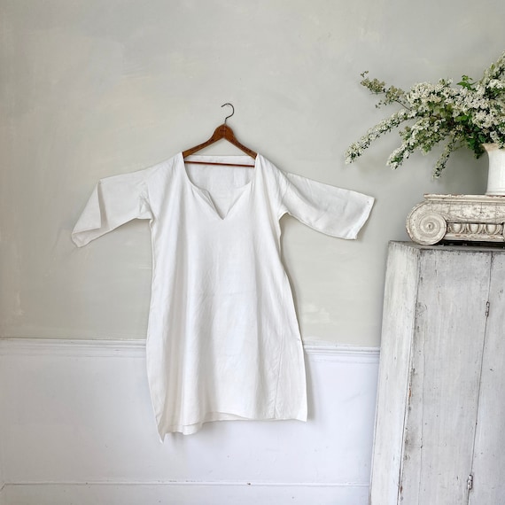 White Linen 18th century 1700's antique French ch… - image 1