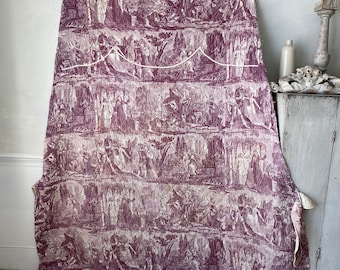 GORGEOUS Antique purple toile quilted textile solitary pattern Nantes farmhouse bedding textile The Textile Trunk