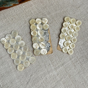 50 bottoni francesi antichi in madreperla progetti di cucito vintage 1800 19° secolo storico bianco cottage di campagna shabby arredamento fattoria arte