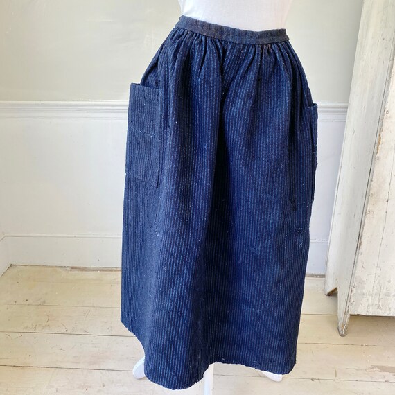 Antique Blue Work Skirt late 1800s early 1900s French… Gem
