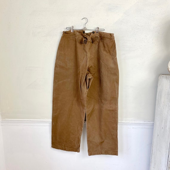 38 inch waist French Workwear Pants Vintage Brown… - image 8