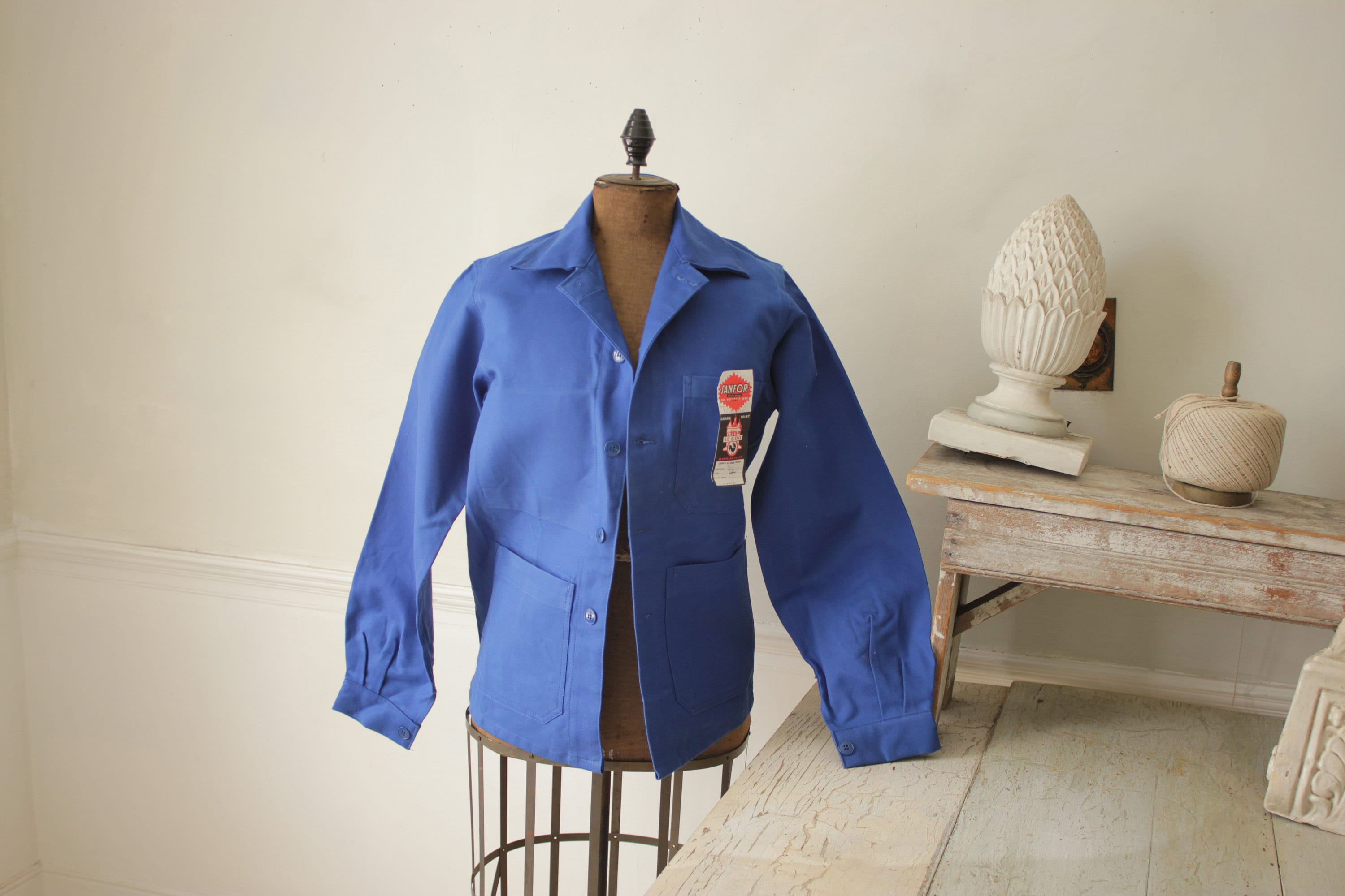 Blue hot sale work coat