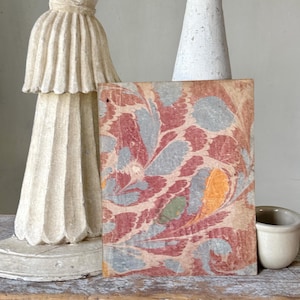 9.5x7.5 Antique French Marbled Paper ~ Hand-Marbled Unique Art Paper c1700s ~ Collectible Antique Paper for Framing Display marbleized