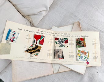 c1958 MARIGNAN Textile Drawing Fabric Loom 50's Sample Book French Textile Design Archive Decorating Catalog Art Handmade midcentury MCM