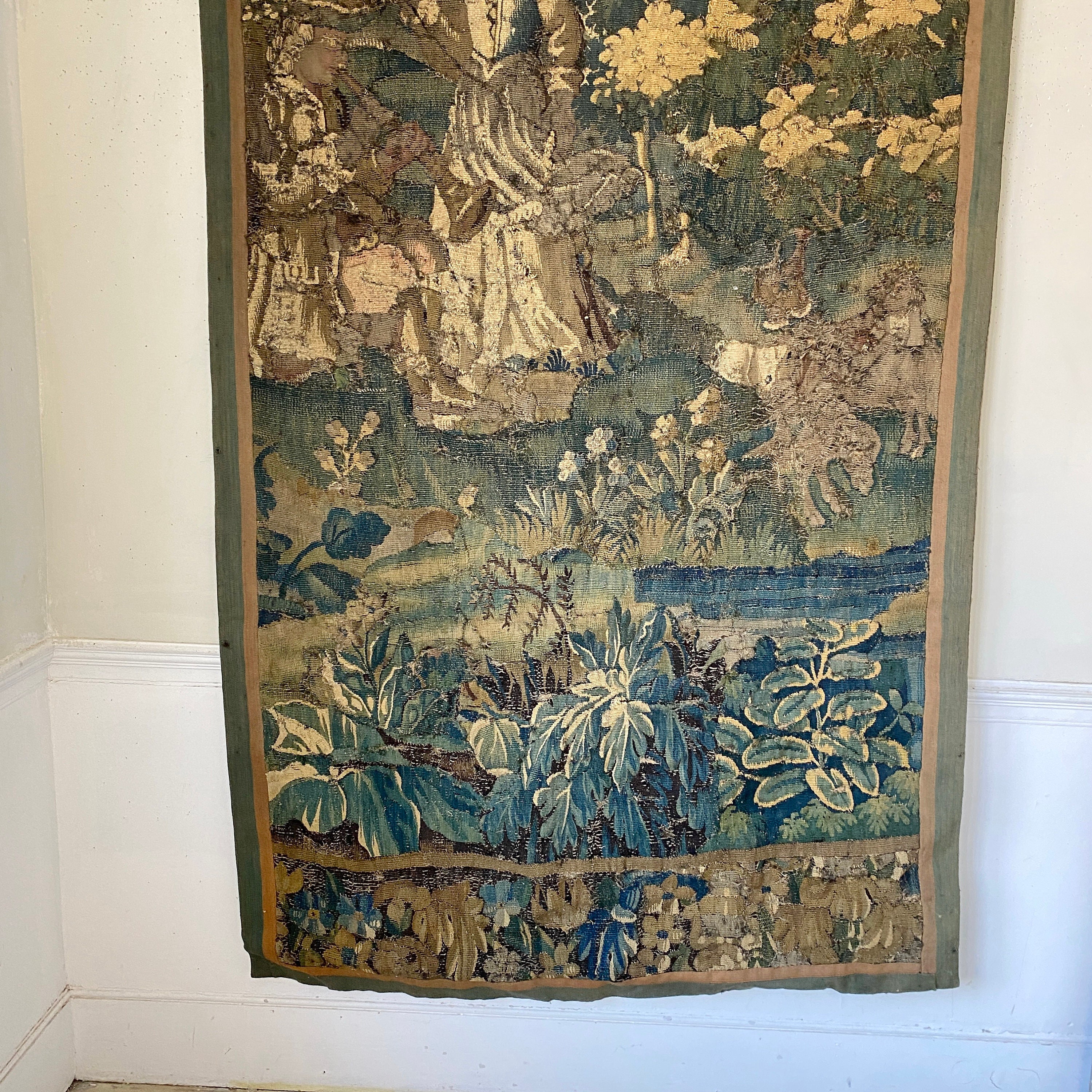刺繍絵画　タペストリー　アンティーク 中国 刺繍 [龍人物風景絵] 布 中国雑貨 中国画 刺繡画