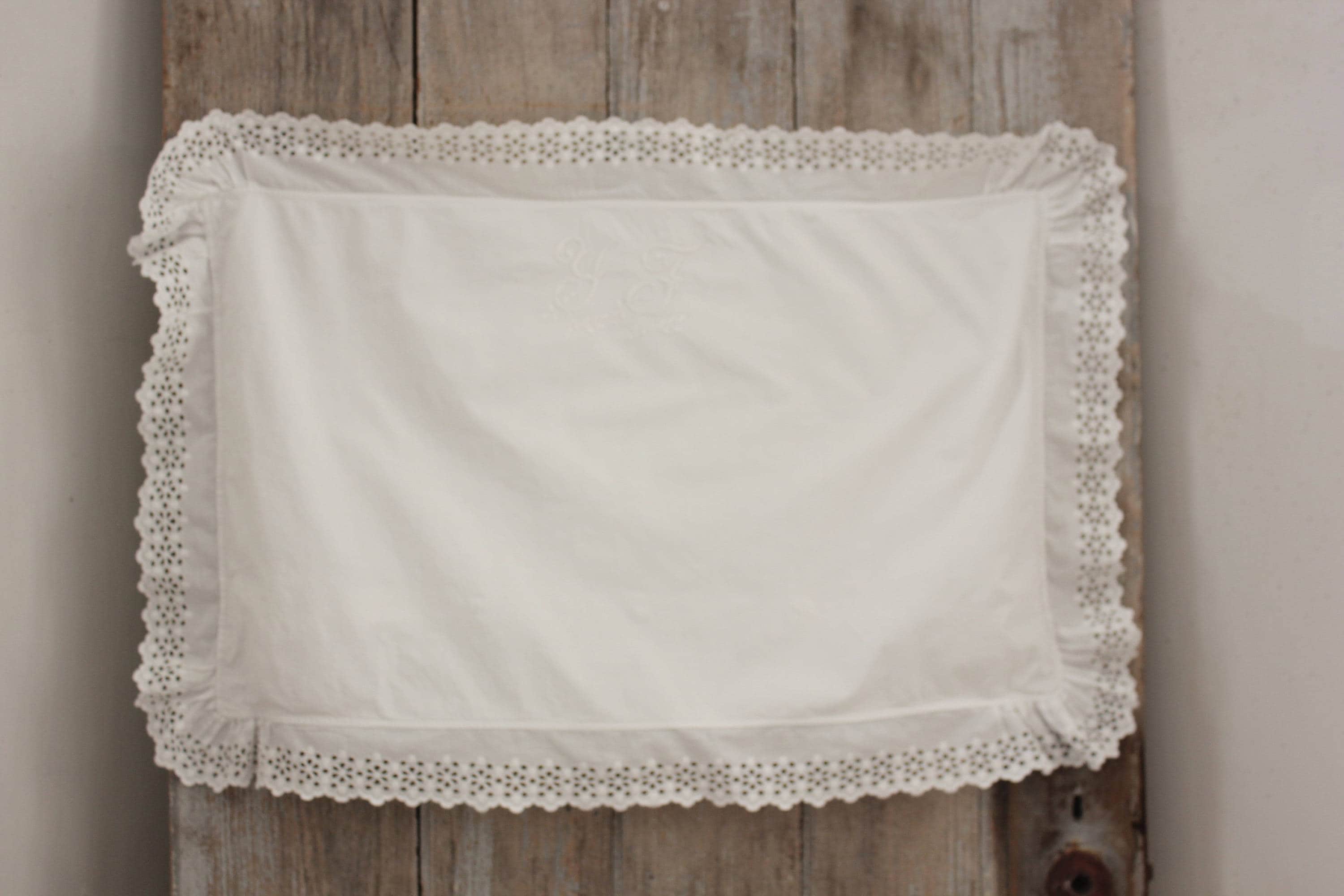 Vintage Cotton Pillow Case Cover Sham French Country White Etsy UK