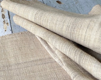 Yardage Linen Antique Flax Old Organic Natural Handwoven Homespun Rustic Fabric 