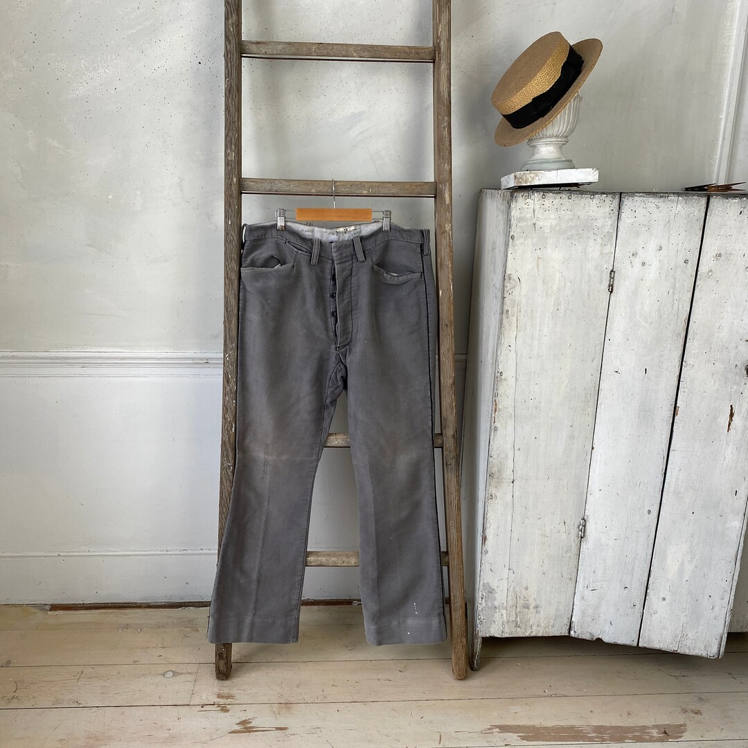PABLO VINCI Moleskin work pants Lサイズ Wabash Stripe Moleskin Chino in Charcoal Smoke – Blue Owl Workshop