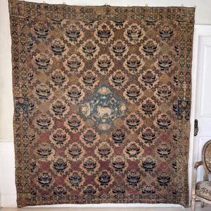 7.5ftx6.25 1600&#39;s 17th Century Franco FlemishTapestry Sacred Lamb God Angels Wall hanging liturgical religious Christian art ecclesiastical