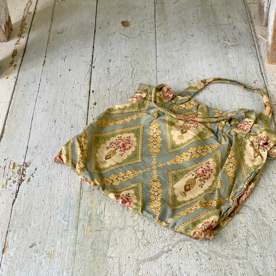 Antique 1920 Sewing hand bag fabric material old … - image 8
