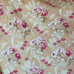 Art nouveau French curtain Antique drape antique  peach ground 1900 Textile historical textilesUnique window treatment eco-friendly