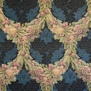 Antique 1920&#39;s French Jacquard fabric sample UNUSED document heavy weight upholstery furnishing material eco-friendly
