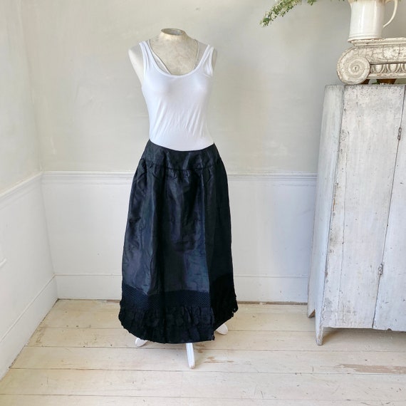 AMAZING Black Chintz Skirt with Lace and Corded T… - image 3