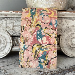 8 x 4.75 Antique French Marbled Paper ~ Hand-Marbled Unique Art Paper c1800s ~ Collectible Antique Paper for Framing or Displaymarbleized