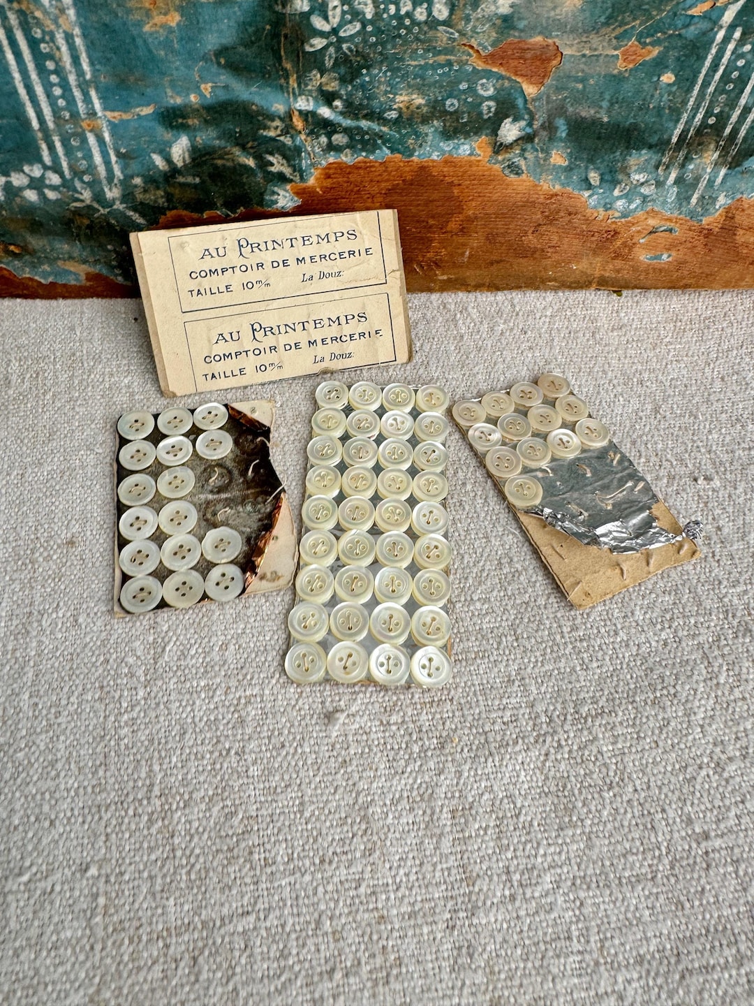 79 Printemps Antique French Mother of Pear Buttons Vintage Sewing 1800 ...