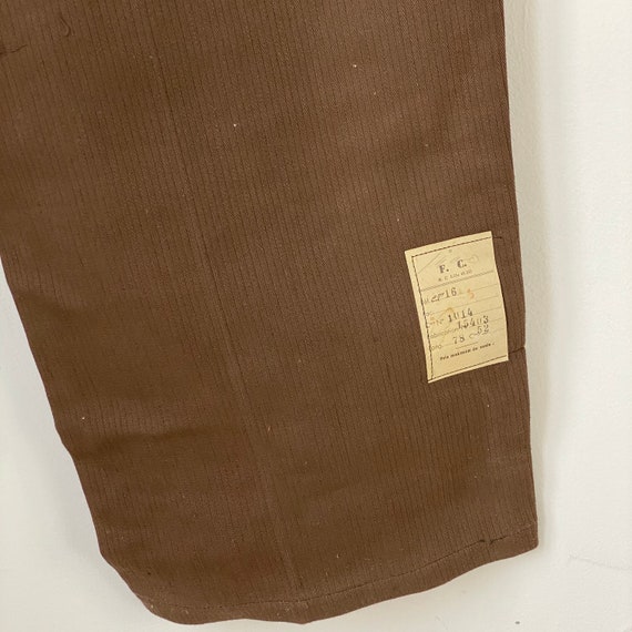 UNWORN! Vintage French Workwear Pants Brown Cotto… - image 8