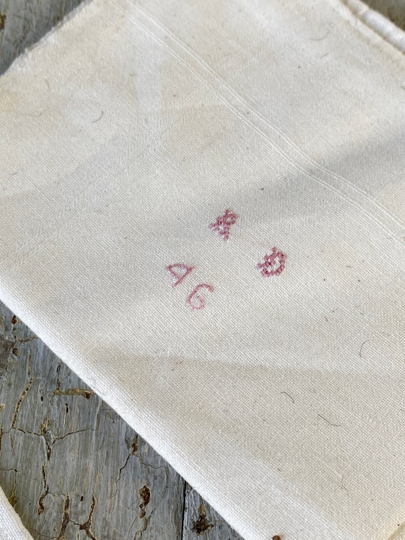 4 RD Monogram hankie French antique c1880 old text