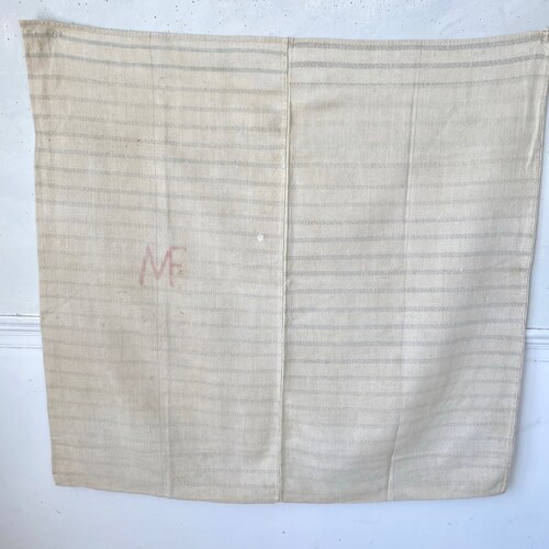 Farmhouse shops rustic textile antique hand woven linen French country Cottage chic cottagecore The Textile Trunk sack hack organic