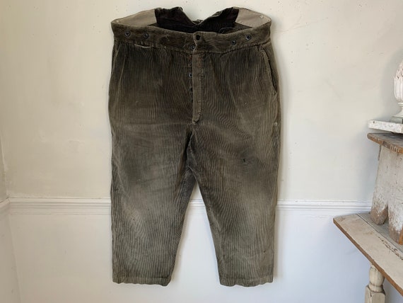 Buy Vintage Corduroy Pants French Workwear Trousers Gray-brown 45 