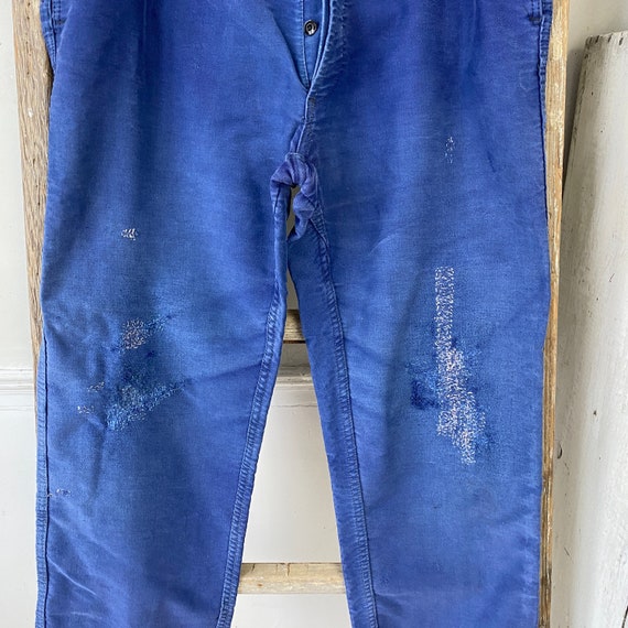 Amazing Mended Blue moleskin pants work wear workwear… Gem