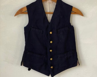 Men's Wool POSTAL Vest Workwear French work wear Antique French Wool Waistcoat 1900s Men's Vest dark academia